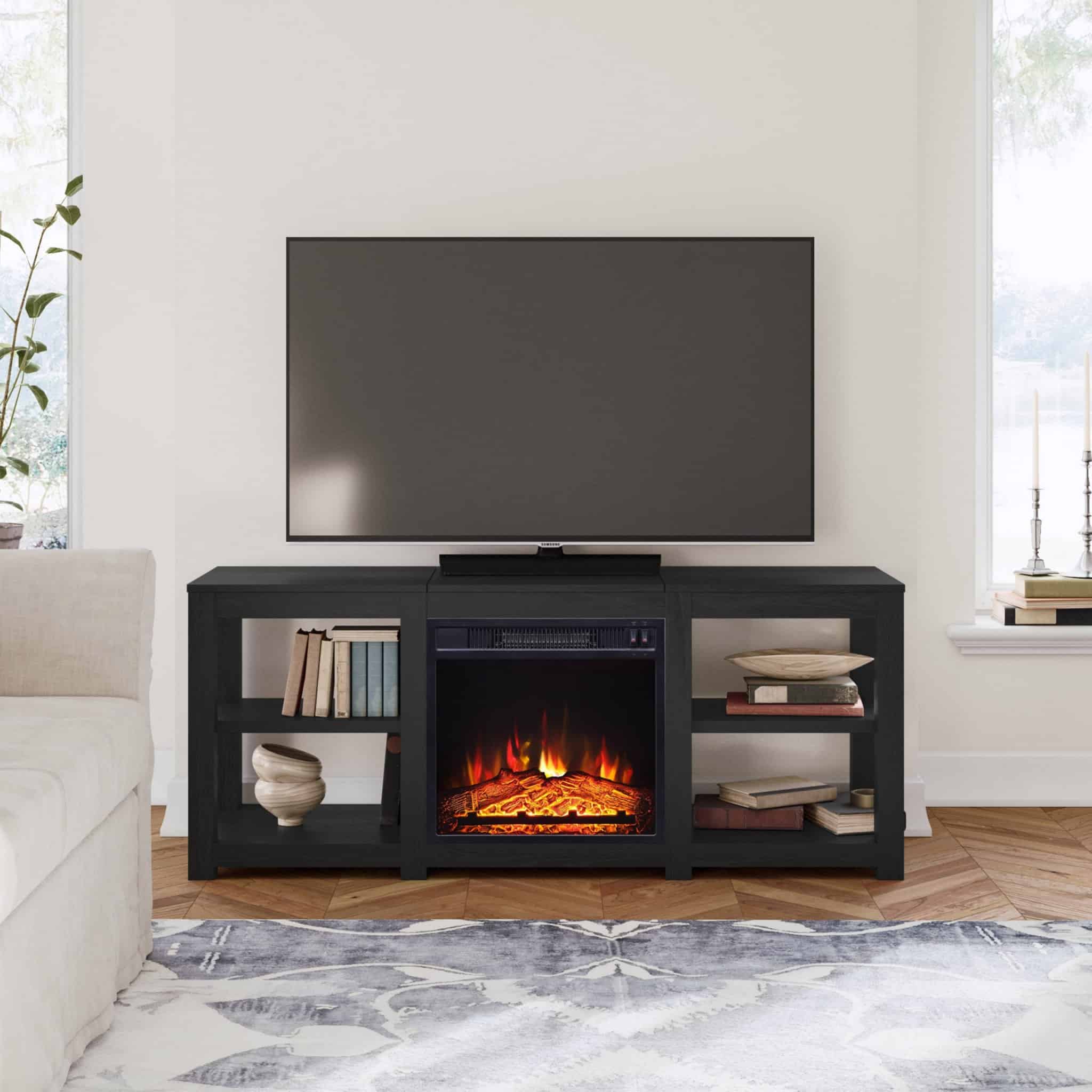 4-Shelf Media Fireplace TV Stand | Whalen Furniture