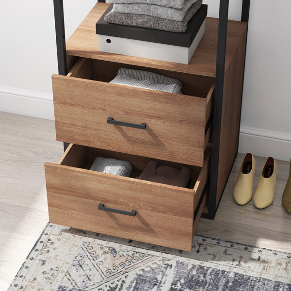 Camryn 24in Oak Closet With Lower Drawers