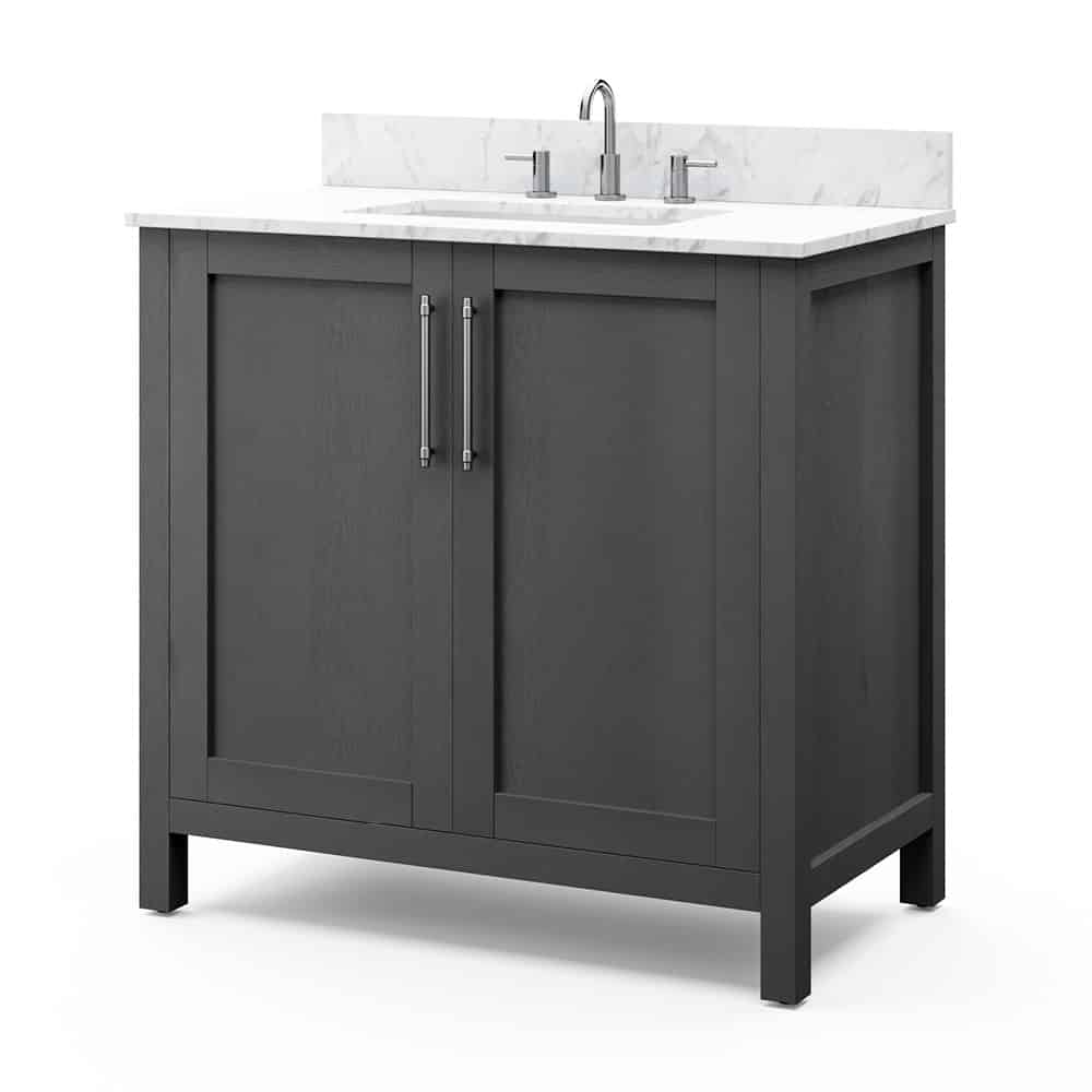 Sebastion 36in Gray Single Sink Bathroom Vanity Whalen Furniture