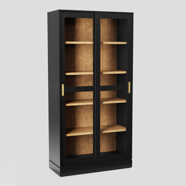 Promontory 72in Black Sliding Door Cabinet | Whalen Furniture