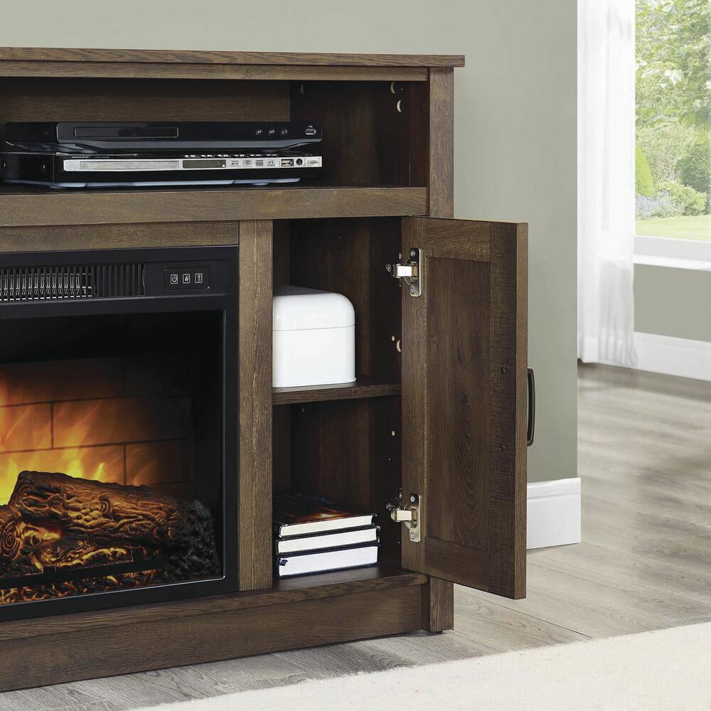 Farmstead 48in Aged Oak Electric Fireplace Entertainment Center