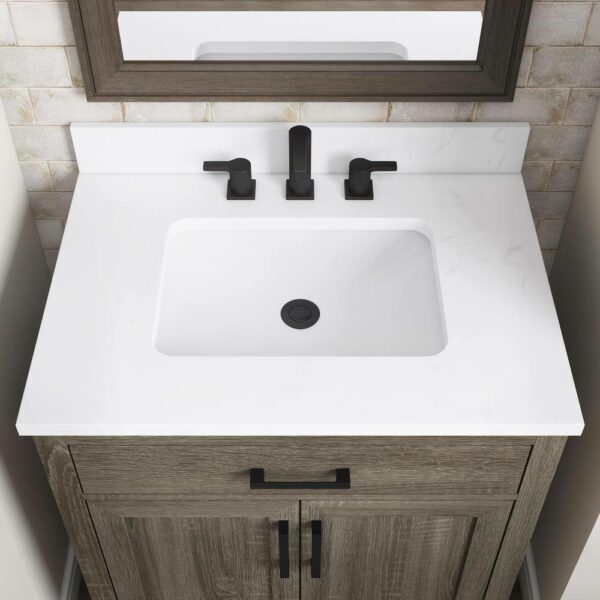 Single Sink Aged Gray Bathroom Vanity