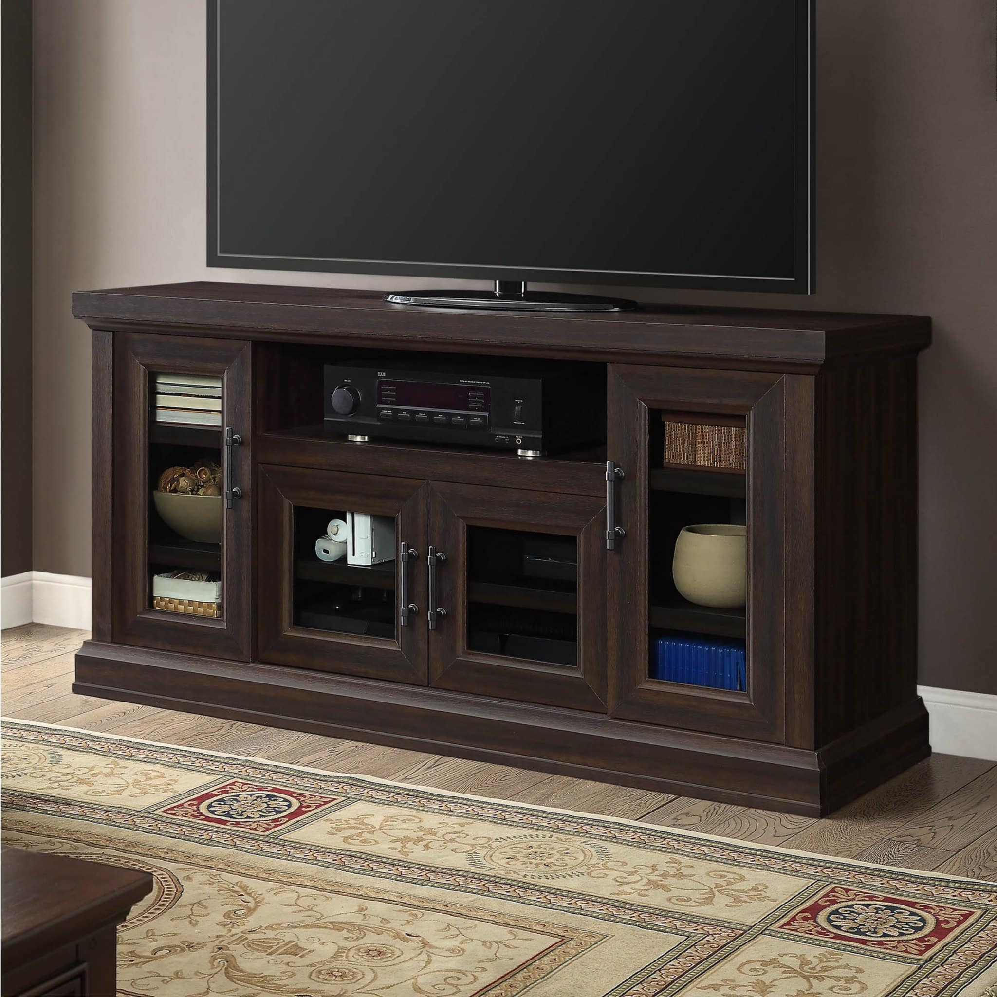 Whalen Furniture TV Cabinet for Most Flat-Panel TVs Up to 70 Brown  BBAVCD60-1BR - Best Buy