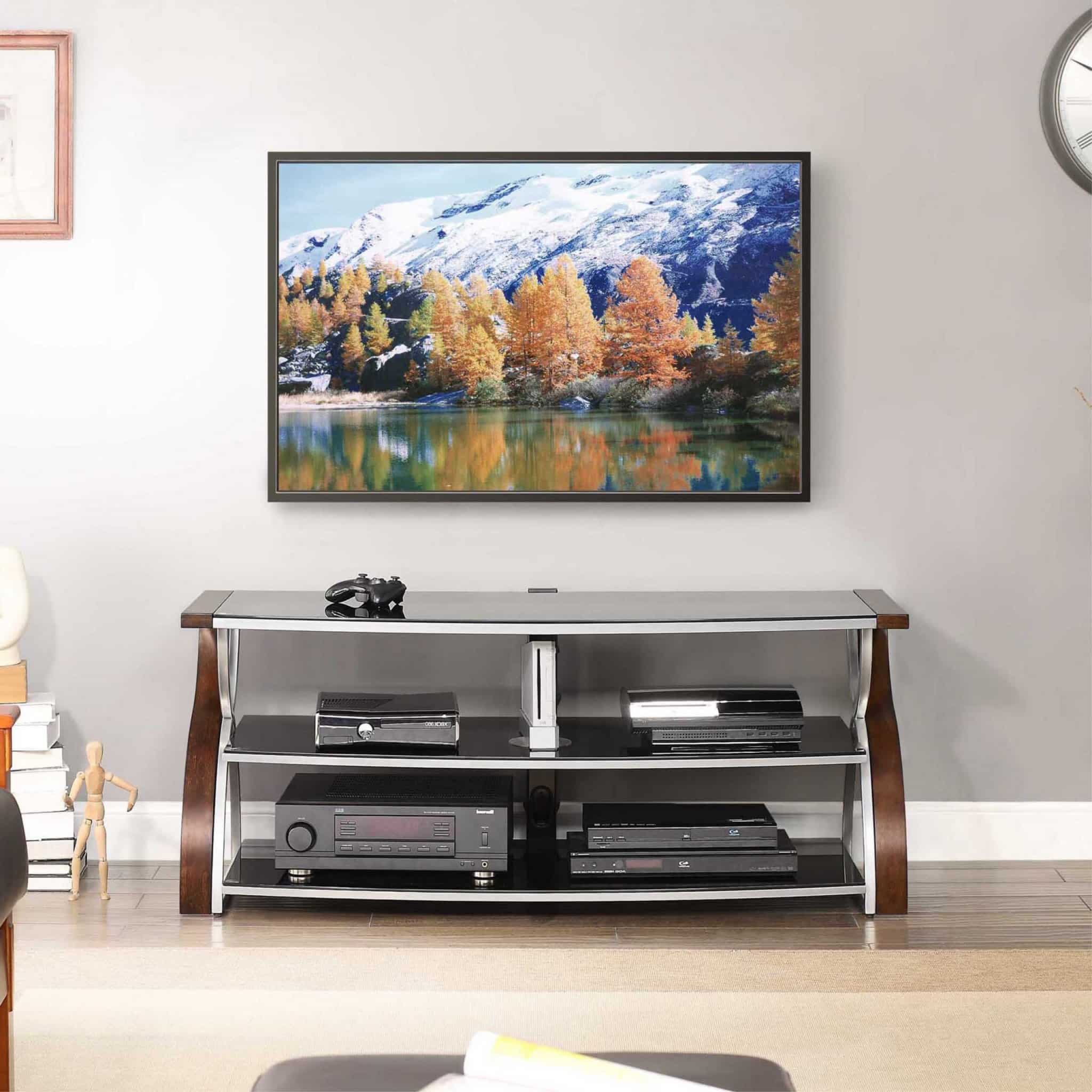 Payton 55in Brown Cherry 3-in-1 TV Stand