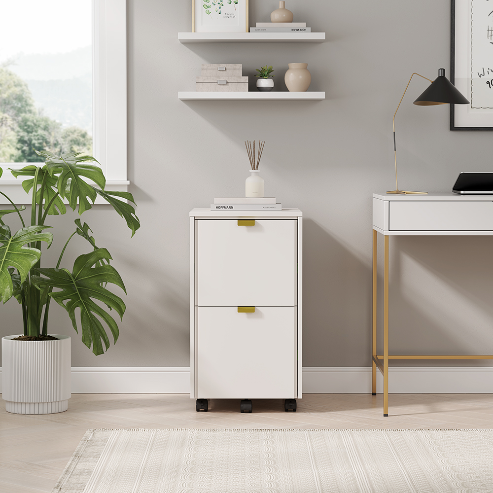 Breenly 20in White File Cabinet