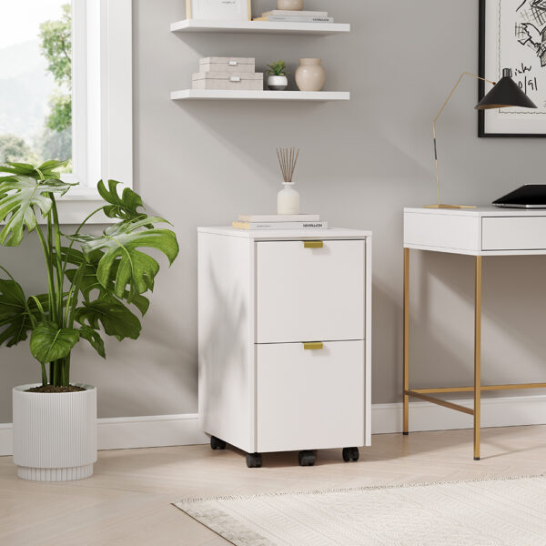 Breenly 20in White File Cabinet